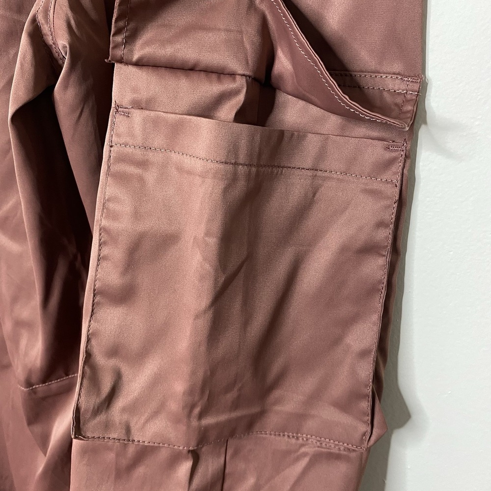BCBG Generation Parachute Jogger Baggy Wide‎ Leg Pants Sz XXXL Dusty Mauve Satin - Picture 7 of 15